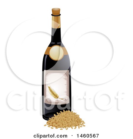 Clipart of a Barley Wine Bottle - Royalty Free Vector Illustration by BNP Design Studio