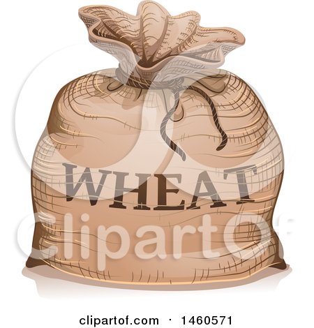 Clipart of a Wheat Sack - Royalty Free Vector Illustration by BNP Design Studio