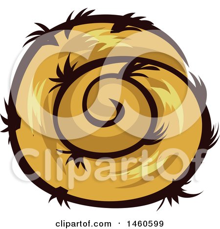 Clipart of a Round Hay Bale - Royalty Free Vector Illustration by BNP Design Studio