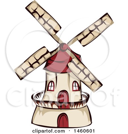 Clipart of a Windmill - Royalty Free Vector Illustration by BNP Design Studio