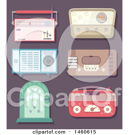 Clipart of Vintage Radios - Royalty Free Vector Illustration by BNP Design Studio