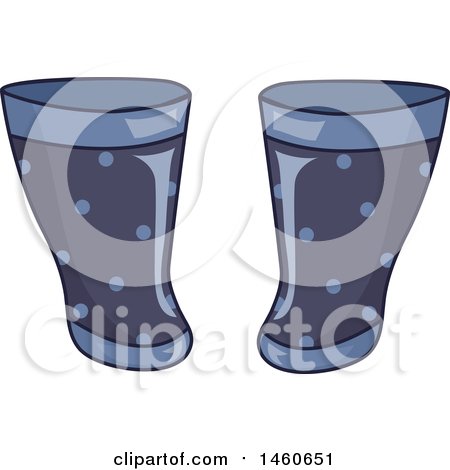 Clipart of a Pair of Rain Boots - Royalty Free Vector Illustration by BNP Design Studio