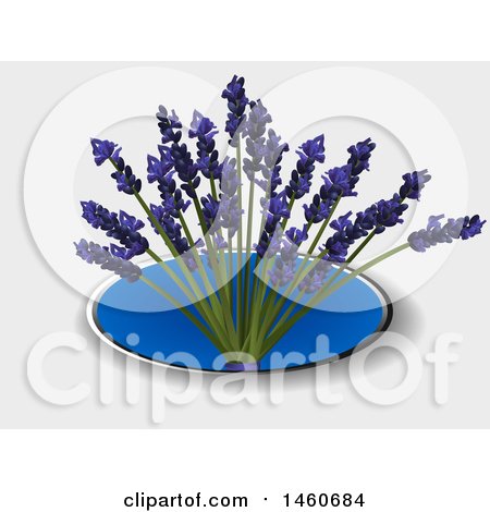 Clipart of a 3d Blue Oval with Lavender on a Shaded Background - Royalty Free Vector Illustration by elaineitalia