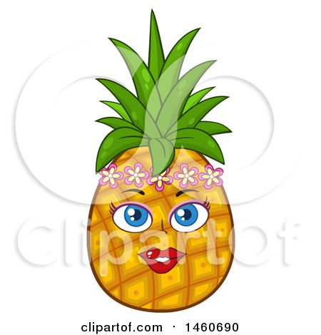 Clipart of a Female Pineapple Mascot - Royalty Free Vector Illustration by Hit Toon