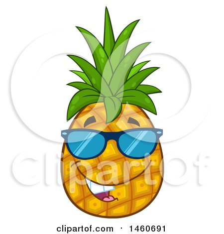Clipart of a Pineapple Mascot Wearing Sunglasses - Royalty Free Vector Illustration by Hit Toon