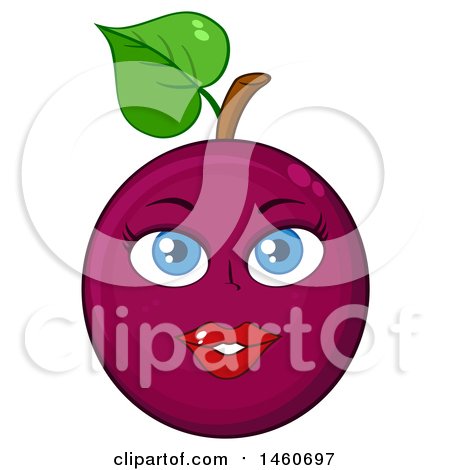 Clipart of a Female Passion Fruit Mascot - Royalty Free Vector Illustration by Hit Toon