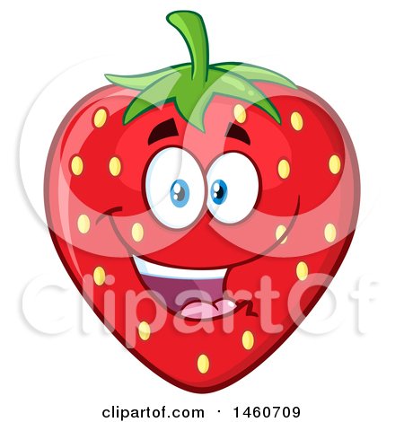 Clipart of a Strawberry Mascot Character - Royalty Free Vector Illustration by Hit Toon