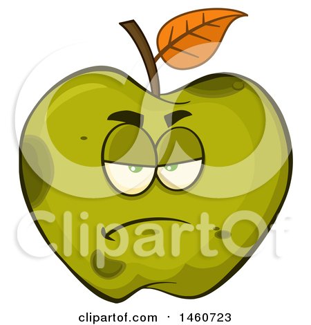 Clipart of a Grumpy Green Apple - Royalty Free Vector Illustration by Hit Toon