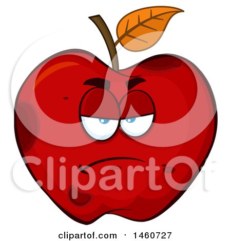 Clipart of a Grumpy Red Apple - Royalty Free Vector Illustration by Hit Toon
