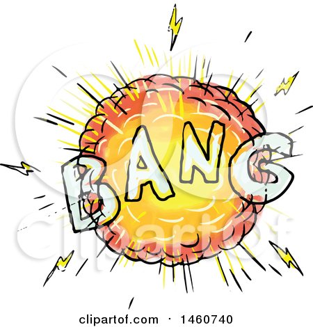 Clipart of a Cartoon Comic Bang Explosion - Royalty Free Vector Illustration by patrimonio