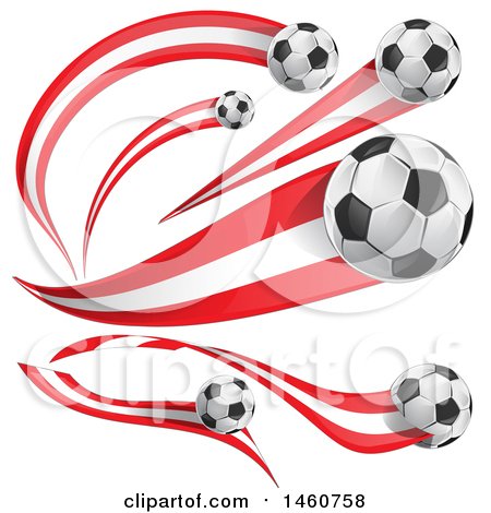 Clipart of 3d Soccer Balls and Peruvian Flags - Royalty Free Vector Illustration by Domenico Condello