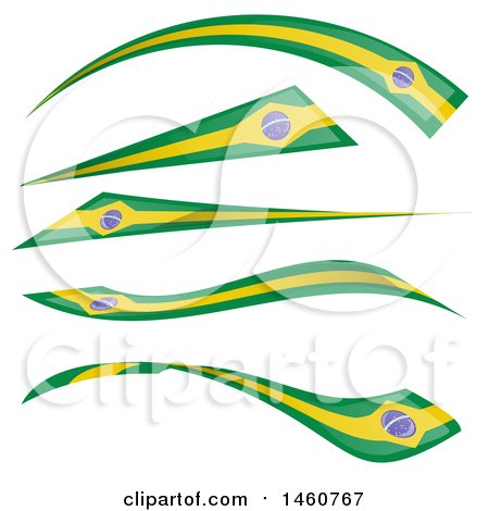 Clipart of Brazil Flag Banners - Royalty Free Vector Illustration by Domenico Condello
