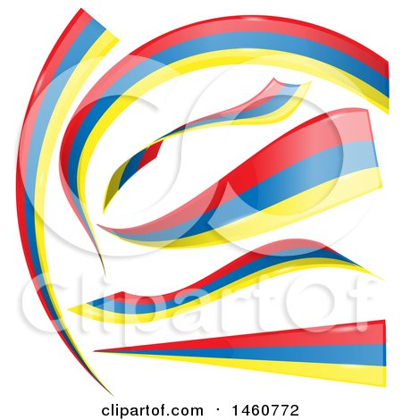 Clipart of Colombian Flag Banners - Royalty Free Vector Illustration by Domenico Condello