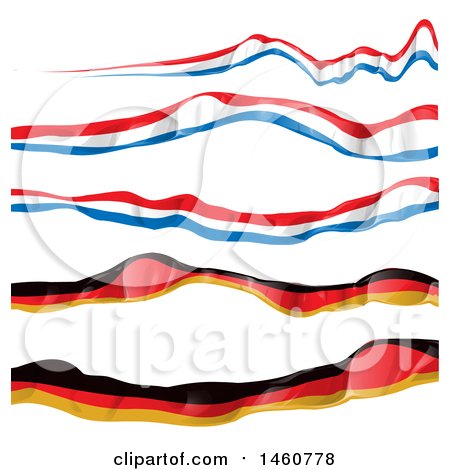 Clipart of French and German Flag Banners - Royalty Free Vector Illustration by Domenico Condello