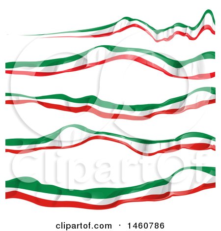 Clipart of Italian Flag Banners - Royalty Free Vector Illustration by Domenico Condello