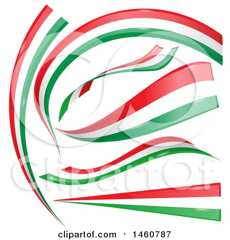 Clipart of Italian Flag Banners - Royalty Free Vector Illustration by Domenico Condello