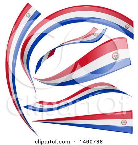 Clipart of Paraguay Flag Banners - Royalty Free Vector Illustration by Domenico Condello