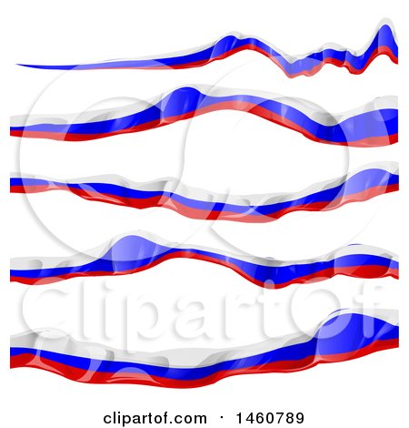 Clipart of Russian Flag Banners - Royalty Free Vector Illustration by Domenico Condello