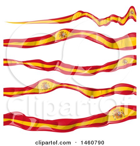 Clipart of Spanish Flag Ribbons - Royalty Free Vector Illustration by Domenico Condello