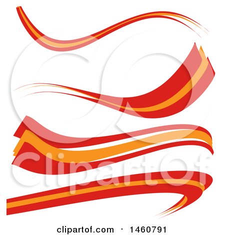 Clipart of Spanish Flag Design Elements - Royalty Free Vector Illustration by Domenico Condello