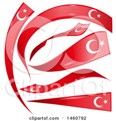 Clipart of Turkish Flag Design Elements - Royalty Free Vector Illustration by Domenico Condello
