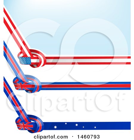 Clipart of American, Australian and English Flag Knots - Royalty Free Vector Illustration by Domenico Condello