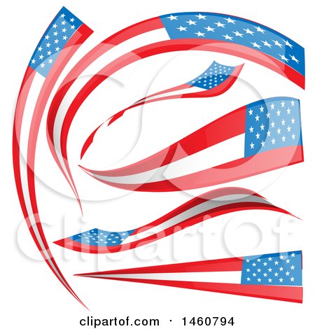 Clipart of American Flag Banners - Royalty Free Vector Illustration by Domenico Condello
