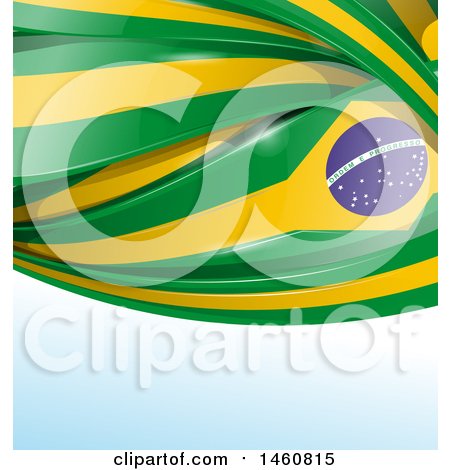 Clipart of a Brazil Flag Background - Royalty Free Vector Illustration by Domenico Condello
