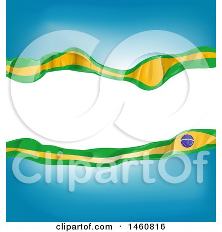 Clipart of a Brazil Flag Background - Royalty Free Vector Illustration by Domenico Condello