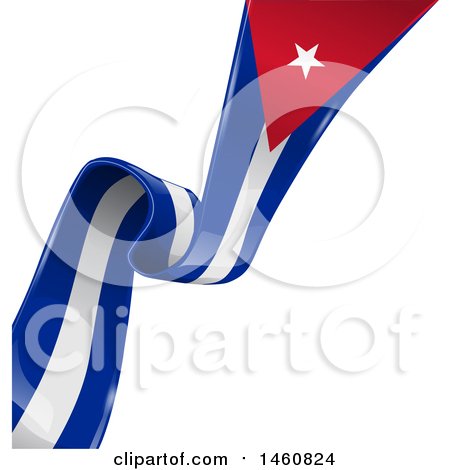 Clipart of a Diagonal Cuban Flag - Royalty Free Vector Illustration by Domenico Condello