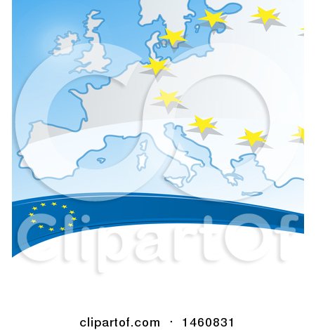 Clipart of a European Flag Background - Royalty Free Vector Illustration by Domenico Condello
