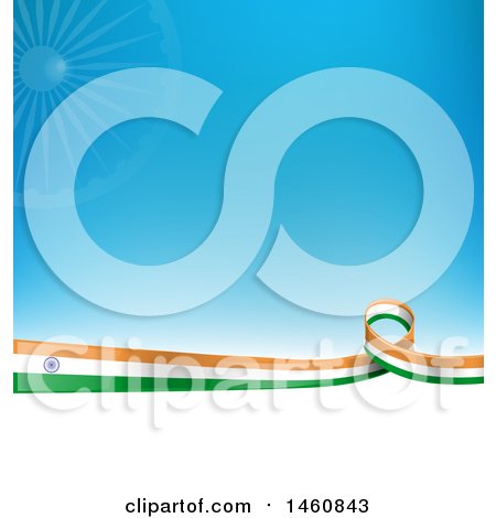 Clipart of an Indian Flag Background - Royalty Free Vector Illustration by Domenico Condello