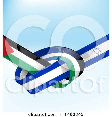 Clipart of an Israel and Palestine Flag Background - Royalty Free Vector Illustration by Domenico Condello