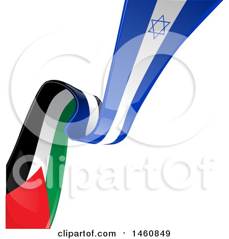 Clipart of an Israeli and Palestine Flag Background - Royalty Free Vector Illustration by Domenico Condello