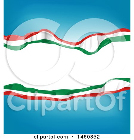 Clipart of an Italian Flag Background - Royalty Free Vector Illustration by Domenico Condello