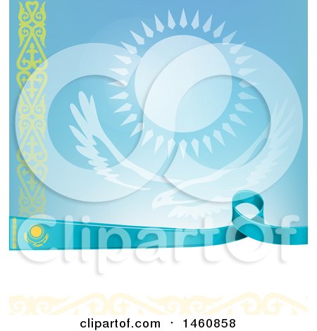 Clipart of a Kazakistan Flag Background - Royalty Free Vector Illustration by Domenico Condello