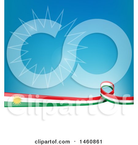 Clipart of a Kurdistan Flag Background - Royalty Free Vector Illustration by Domenico Condello