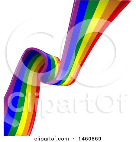 Clipart of a Rainbow Flag Background - Royalty Free Vector Illustration by Domenico Condello