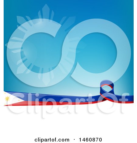 Clipart of a Filipino Flag Background - Royalty Free Vector Illustration by Domenico Condello