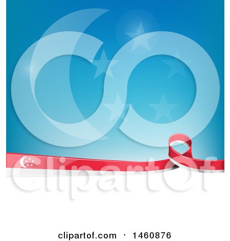 Clipart of a Singaporean Flag Background - Royalty Free Vector Illustration by Domenico Condello