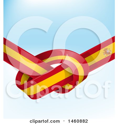 Clipart of a Spanish Flag Knot Background - Royalty Free Vector Illustration by Domenico Condello