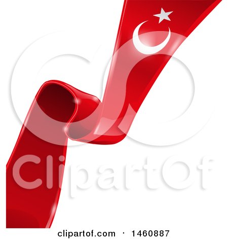 Clipart of a Turkish Flag Background - Royalty Free Vector Illustration by Domenico Condello