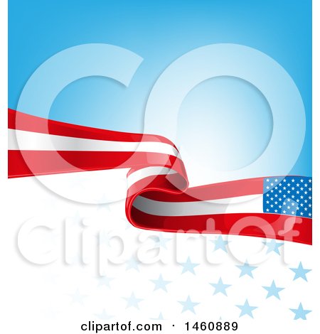 Clipart of an American Flag Background - Royalty Free Vector Illustration by Domenico Condello