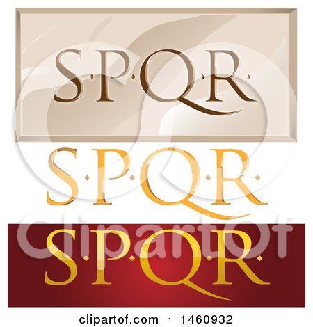 Clipart of SPQR Designs - Royalty Free Vector Illustration by Domenico Condello