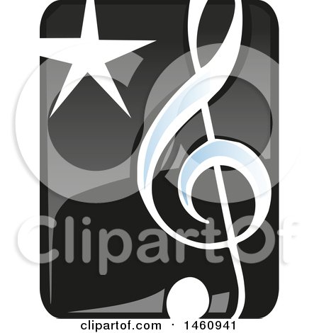 Clipart of a Music Note Icon - Royalty Free Vector Illustration by Domenico Condello