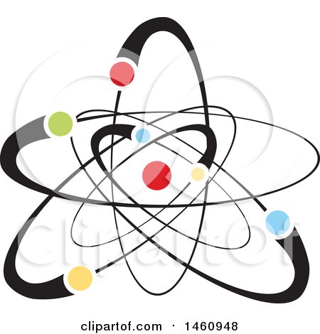 Clipart of a Colorful Atom - Royalty Free Vector Illustration by Domenico Condello