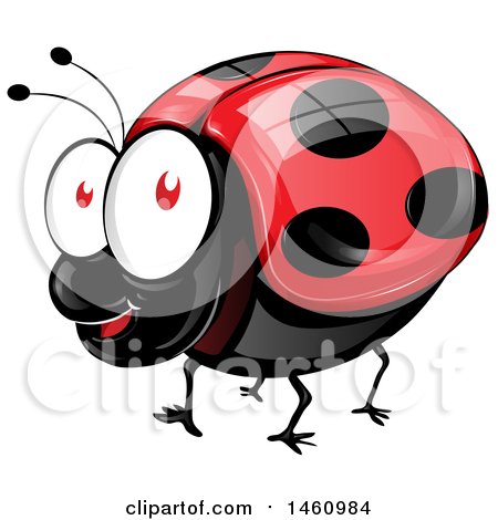 Clipart of a Happy Shiny Ladybug - Royalty Free Vector Illustration by Domenico Condello