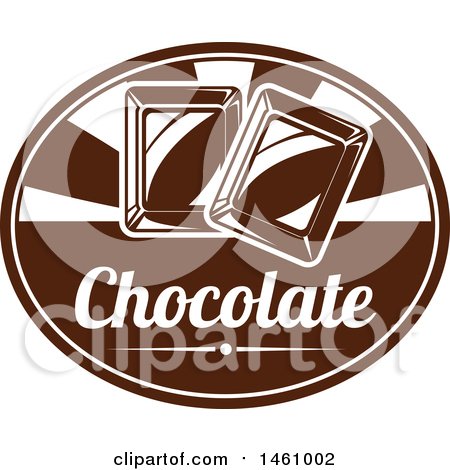 Clipart of an Oval with Chocolate Squares and Text - Royalty Free Vector Illustration by Vector Tradition SM