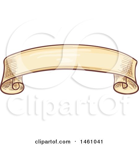 Clipart of a Vintage Styled Sketched Banner Ribbon - Royalty Free Vector Illustration by Vector Tradition SM