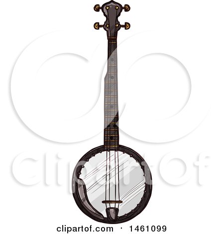 Clipart of a Sketched Banjo - Royalty Free Vector Illustration by Vector Tradition SM